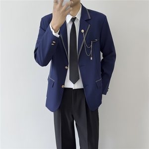 日系学院风三粒扣西服jk西装外套学生班服图片