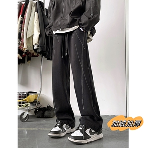 美式复古卫裤秋冬款直筒运动休闲裤子5XZ502-K722-P55加绒P60控78