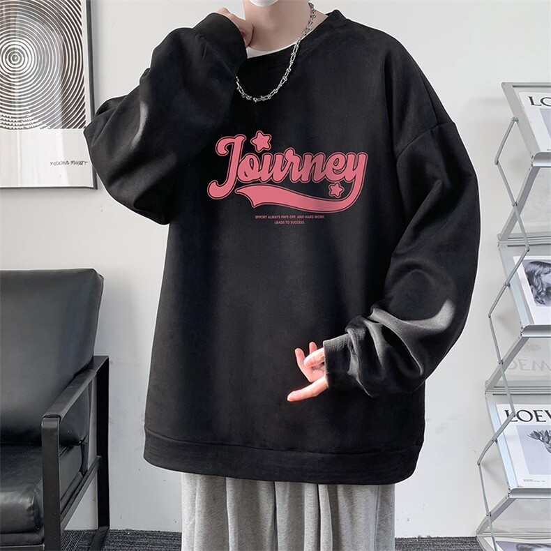 麂皮绒卫衣男大码重磅长袖t恤男JW81372-P35,男装卫衣,电商A040