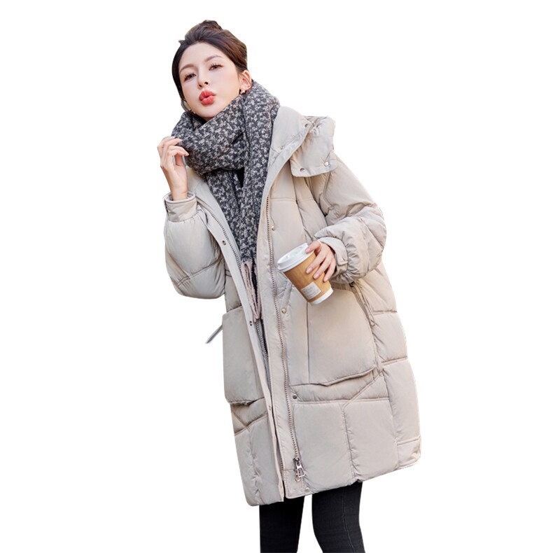 时尚新款女装棉衣加厚保暖羽绒棉外套气质显瘦中长款棉服,女装棉衣/棉服,利佳可人
