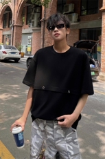 白色高级短袖男设计感小众cleanfit韩系上衣修身半袖慵懒风特P32，男装T恤，电商B319