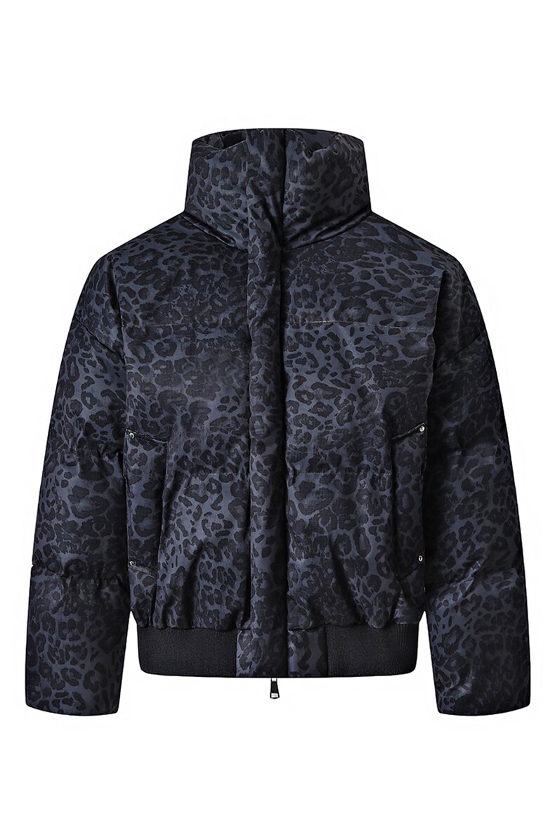 面包服豹纹高街冬装复古立领棉服男女棉衣外套做旧HZ8820-P88,男装棉衣,星座610B-1
