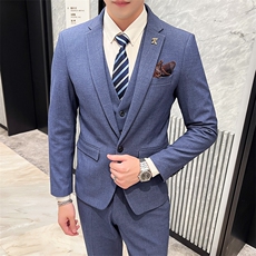专业西服工厂永不断货男商务休闲大码西服套装三件套1818-P210，男装西服套装，星座311B