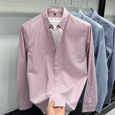 FN25066棉男士长袖衬衣2025春款衬衫纯棉长袖新款，男装衬衫，钱塘207-1
