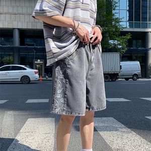 夏季男士腰果花牛仔短裤 百搭休闲牛仔五分裤 A125-DK18-P38图片