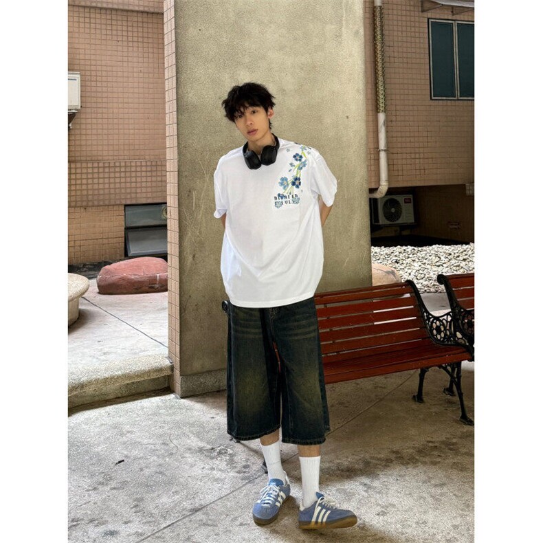 【有货】TX50CC-特P36过肩花丛重磅短袖T恤男女,男装T恤,星座1007（原301D）