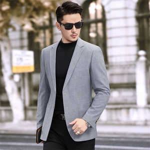 新款春季新款便西 男士格子西装 休闲西服外套 7817 P145 225图片