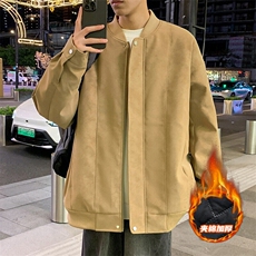 冬季男士棉衣麂皮绒夹棉飞行夹克加厚棒球领外套，男装夹克，星座1206（原A206）