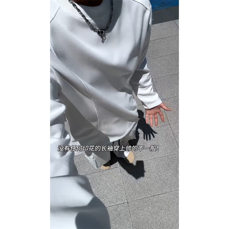 特批22数据款美式T恤高品质长袖卫衣设计立体显瘦ins卫衣CX3301,男装卫衣,电商A128