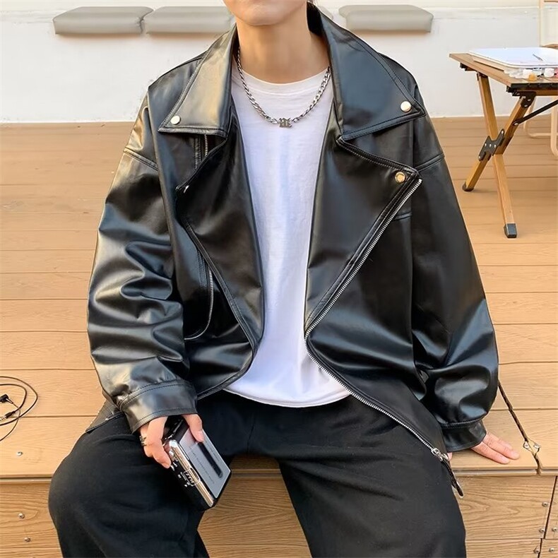 皮衣春季外套男韩版青年情侣PU皮夹克机车服JK026-P63图片