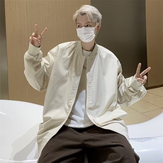 工装复古外套男潮痞帅港风高街夹克春秋2025新款棒球服W4983-P55，男装夹克，星座412