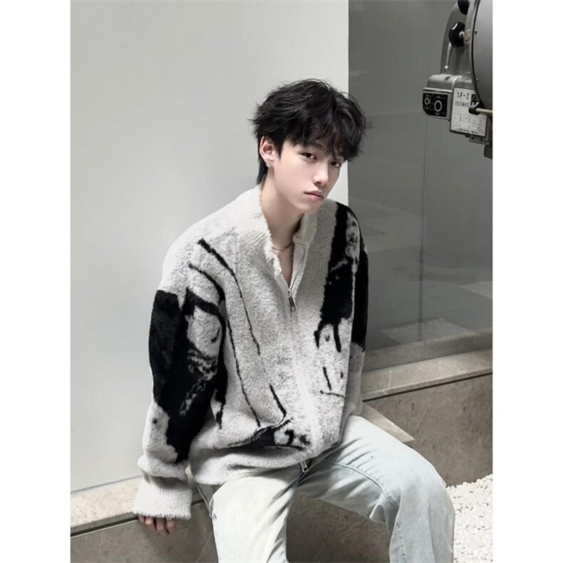 【有货】cleanfit撞色毛衣男高级痞帅开衫针织衫B06LL-特P68,男装针织衫/毛衣,星座1007（原301D）