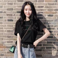 新款时尚韩版休闲运动宽松百搭短袖T恤，女装T恤，L·H·X
