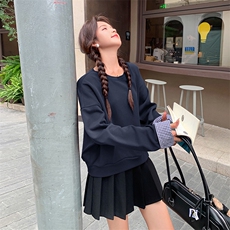 安哥拉红设计感拼接卫衣女秋新款新款韩版小个子宽松oversize外套，女装卫衣/绒衫，2C087