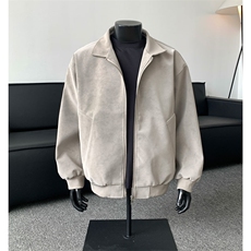 抖音扎染脏脏立领PU夹克百搭宽松痞帅上衣外套JK2505-特P65，男装夹克，电商C216