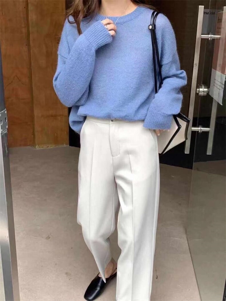 马海毛套头毛衣、主要颜色好看，女装针织衫/毛衣，炽元素