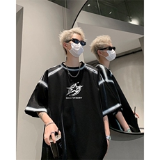 男装丝光棉喷漆短袖T恤2025夏印花五分袖体恤XZ514-2-2024113-P63，男装T恤，星座514-2(原B239)