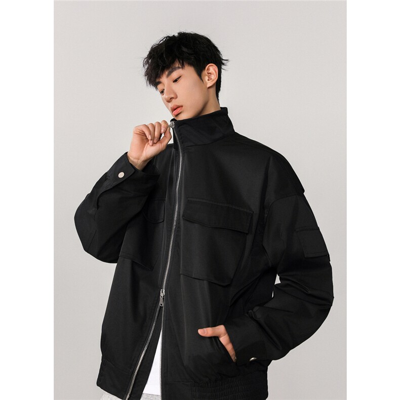 1立领多口袋工装大码M-5XL夹克男：聚酯纤维JK77987P85控138，男装夹克，星座226-2