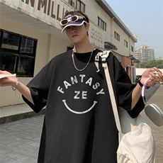 港风23夏季时尚潮流字母印花款纯棉短袖T恤T6065P25控38，男装T恤，电商A268A