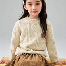 优质儿童小圆领妞花加厚羊毛衫彩点纱套头打底毛衣宝宝宽松针织衫，童装儿童羊毛衫，初丹羊绒童装