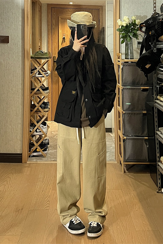2026秋季日系贴布水洗工装休闲裤女模XZ604-KG39-P55控68,男装工装外套,星座604