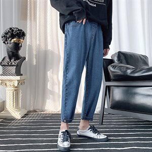 春款九分直筒牛仔裤男宽松韩版老爹休闲裤潮DS671T图片