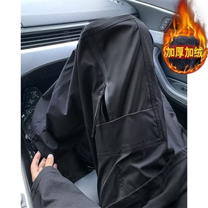 男款软壳冲锋裤男秋冬季2025加绒高个子工装裤美式高街保暖休闲裤图片