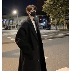 秋冬中长款毛呢大衣男韩系高级感英伦风衣外套812-F635-P128控158，男装风衣，星座812