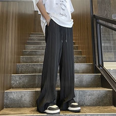 高品质夏款男冰丝百褶宽松拖地直筒休闲裤h0163P35，男装休闲裤，星座1013-1