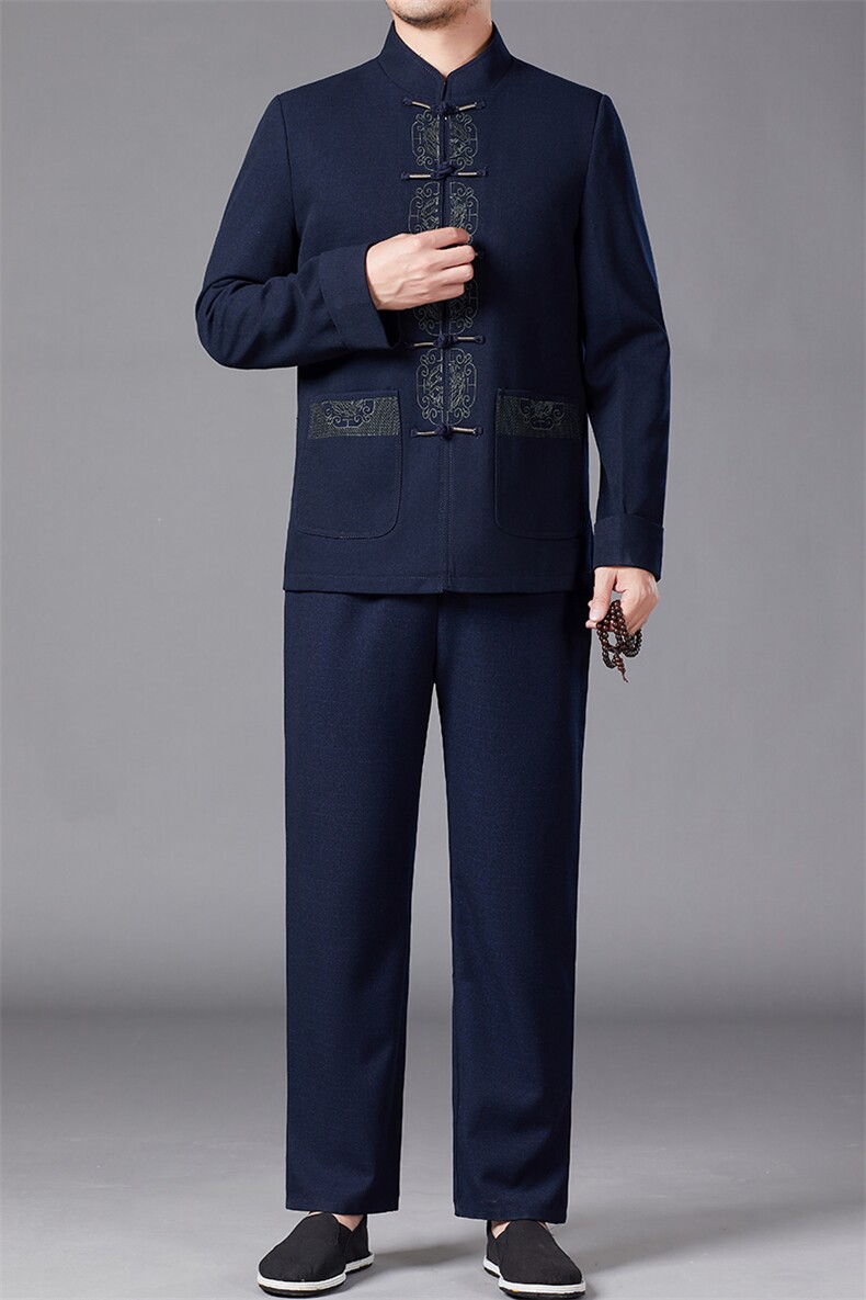 BAMJ-7806R钱塘2020-2秋冬季厚款中年男士时尚休闲百搭套装P260,男装休闲套装,钱塘207-2