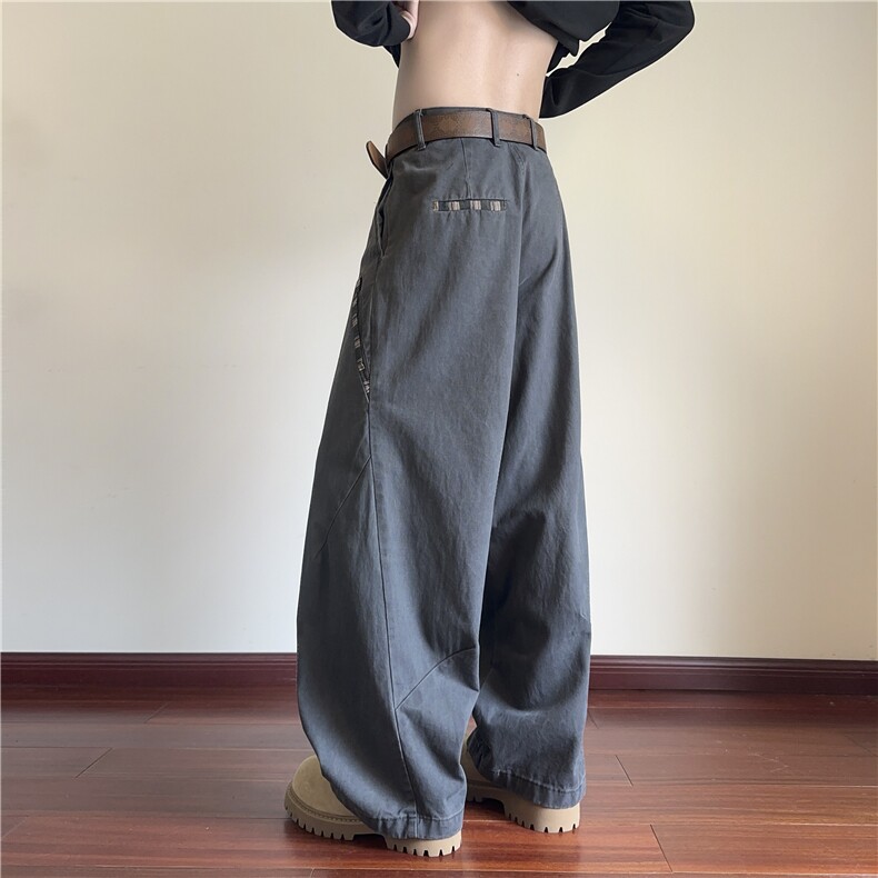 抖音品质春季新款美式弯刀做旧宽松休闲裤B315-K892-p65控88,男装休闲裤,电商B315