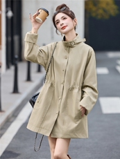 现货2025秋装新款中长款收腰女士显瘦风衣外套，女装风衣，木子恋