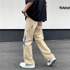 美式vibe风裤子高街ins潮牌休闲裤男设计感N902P50，男装牛仔裤，星座1116-2