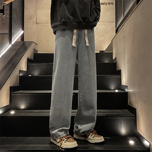 8XL-M牛仔裤男士直筒宽松特大码胖子阔腿裤男款长裤NZ110-P45控58图片