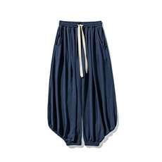 夏季新款大码日系风复古棉麻亚麻休闲裤灯笼裤裤潮K306/P75，男装休闲裤，电商A221A