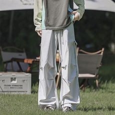 高街设计休闲范长裤复古百搭情侣款时潮酷感伞兵裤K817TP45控78，男装休闲裤，电商A102B