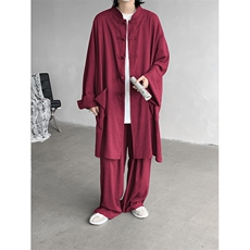 新中式加长款长袖长裤防晒TZ749-特批85上衣特批50裤子特批35，男装休闲套装，电商A059