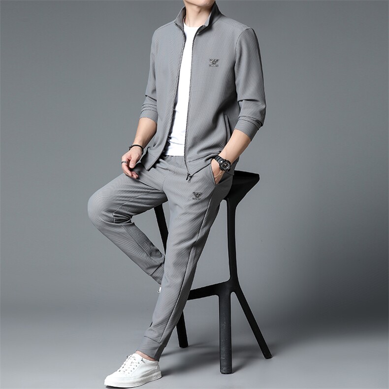 S3093-2钱塘2020-2中青年男士春秋薄款时尚休闲简约百搭卫衣P175,男装休闲套装,钱塘207-2