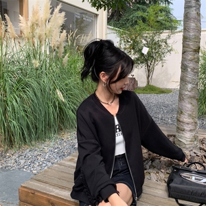 现货2024年春季新款韩版花边点缀棒球服外套女上衣图片