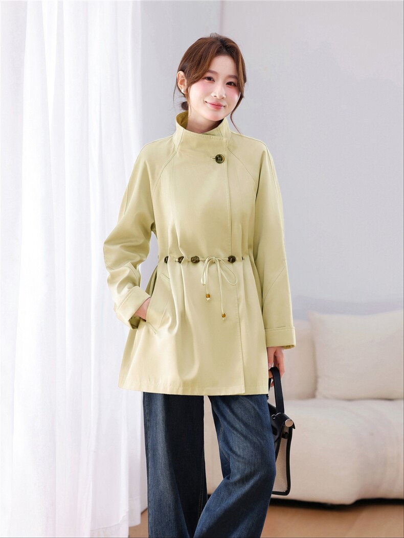 中长宽风衣外套女2026新款休闲时尚,女装风衣,鑫源服饰