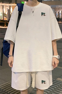 套装！华夫格套装短袖T恤短裤男 HTZ451-特p：38图片