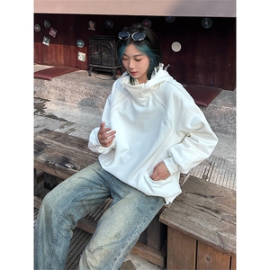 春季港风美式潮流拉链设计套头连帽卫衣潮 XZ213-W2205-P70控88图片
