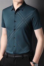 男装短袖衬衫2023夏季男士商务休闲免烫衬衣潮流宽松百搭纯色上衣，男装衬衫，电商B212（原钱塘6029）