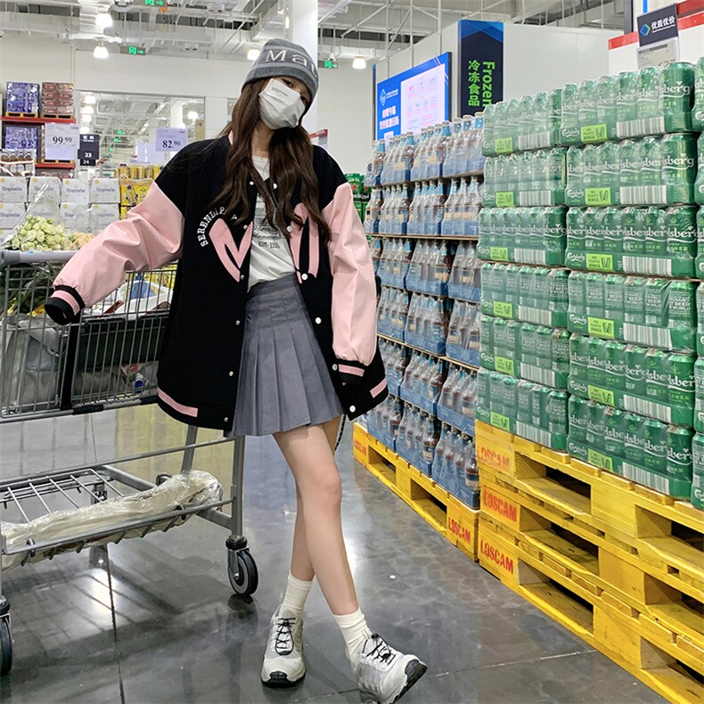 23年秋装新款美式棒球服撞色刺绣212A-8801-P140-198,女装短外套,浙宝212A