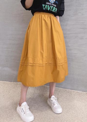 XL9912春夏2021港风设计款压褶A字裙复古百搭松半身裙,女装半身裙,L·H·X
