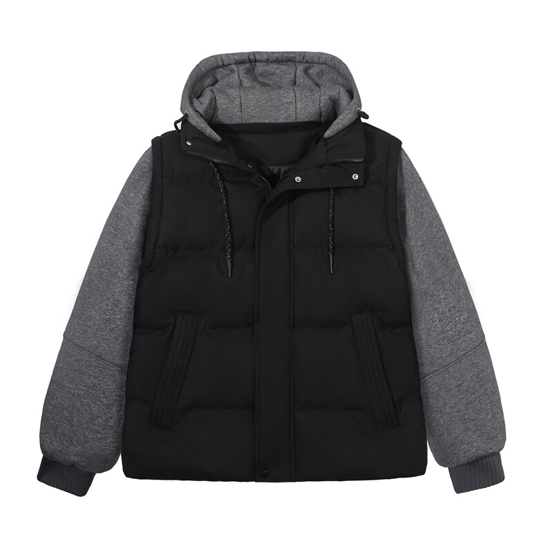 新款假两件套可拆卸帽加厚棉袄男女宽松款面包服休闲百搭外套760,女装短外套,星座1402-3