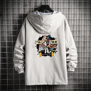 JK41016-P85 加棉款-P115 纯棉连帽夹克男士大码工装夹克男 网格图片