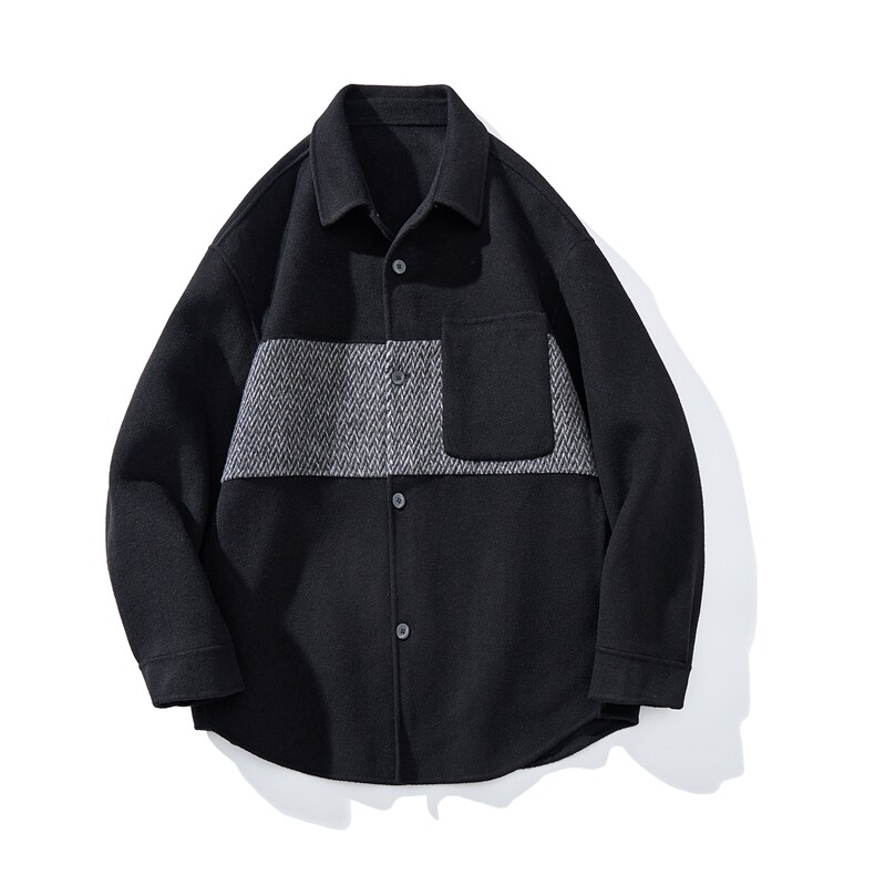 男士短款翻领毛呢大衣D213-95982-P260，男装毛呢大衣，电商D213