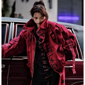1506-1/JJ651/P173 手工涂鸦刷色牛仔外套男女加绒加厚夹克棉服图片