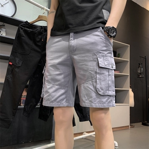 纯水洗工装短裤ins潮流宽松五分马裤潮牌ins中裤G2811P45图片